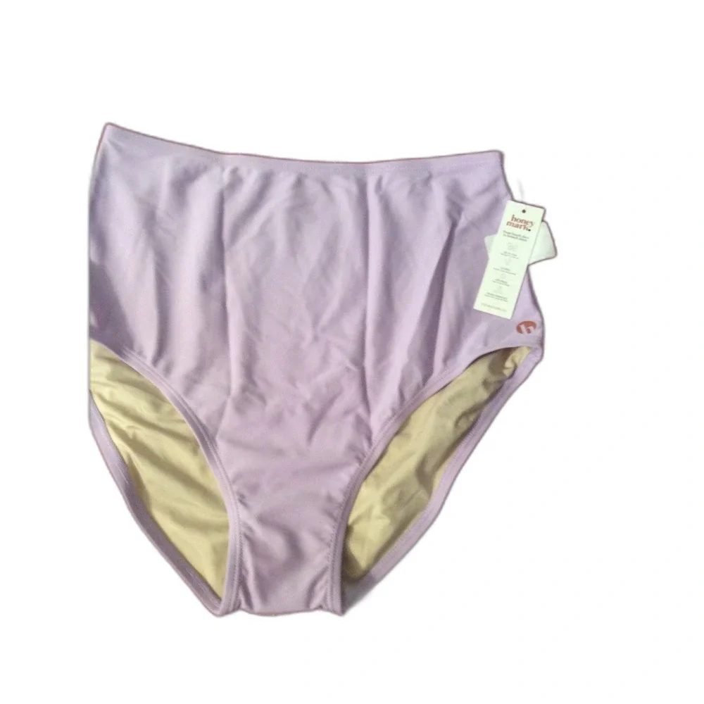 New NWT Honey mark Lavender High Waist Bottom swimwear Medium M